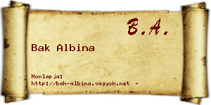 Bak Albina névjegykártya